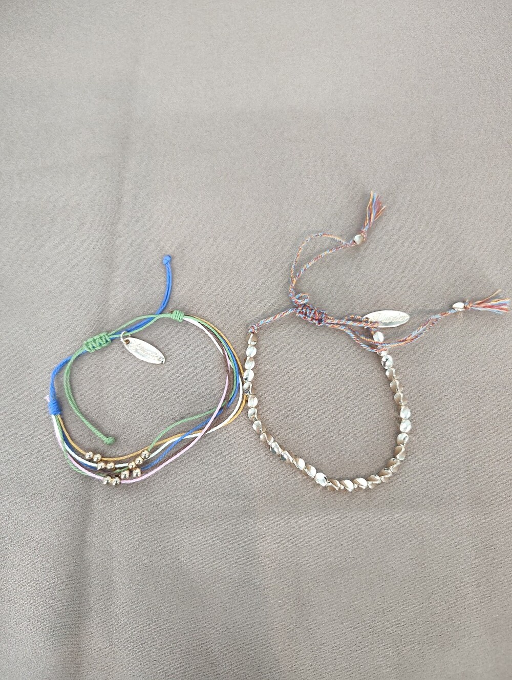 Set of Two Plunder Beaded and Cord Friendship Bracelets - Multicolor